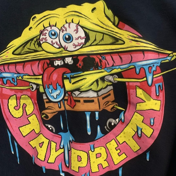 SpongeBob Navy Long-Sleeve Graphic Tee - Stay Pretty Design - Picture 2 of 5